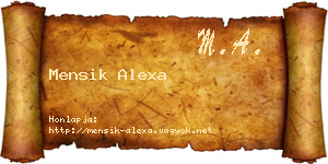 Mensik Alexa névjegykártya